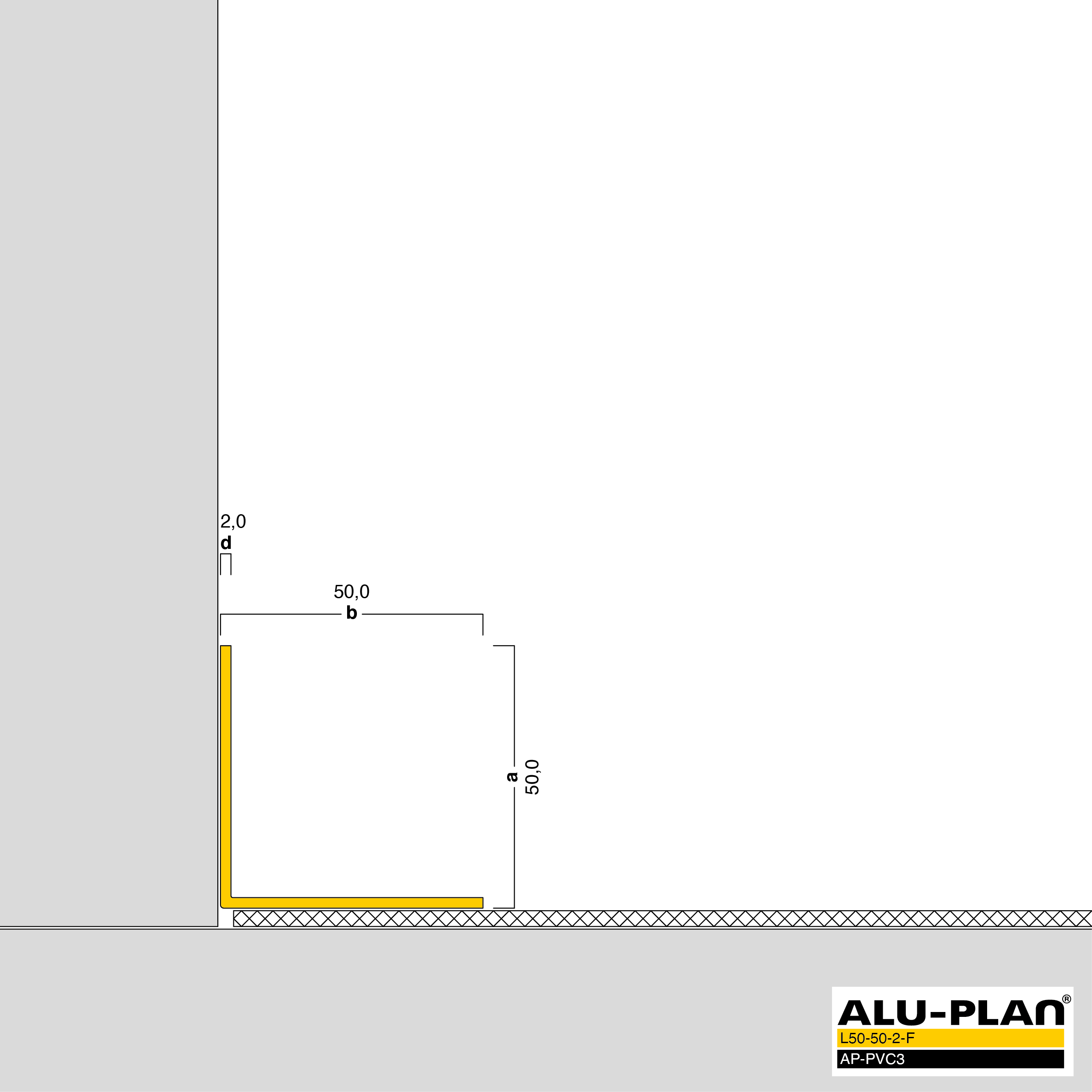 ALU-PLAN® Installation :: L50-50-2-F-AP-PVC3