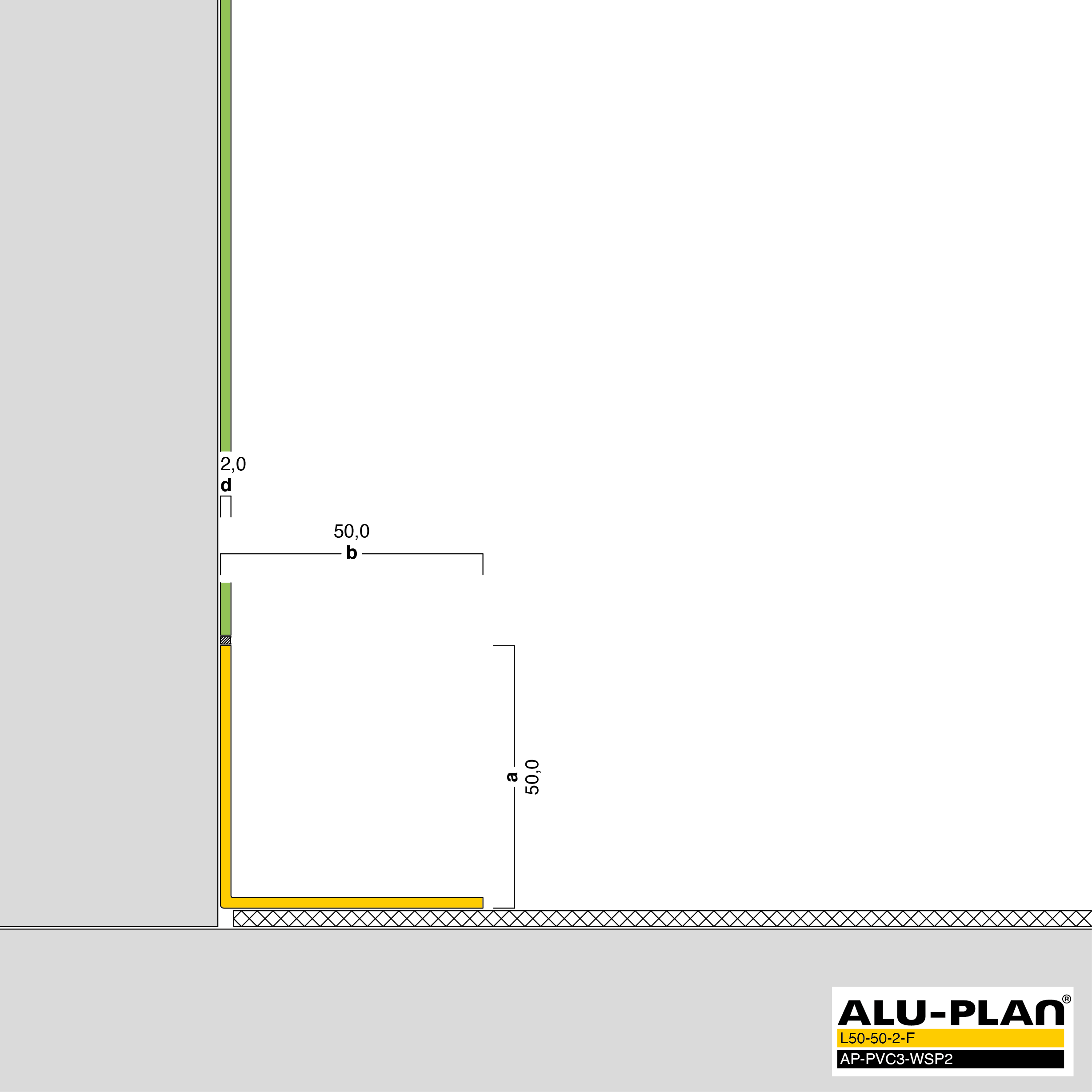 ALU-PLAN® Installation :: L50-50-2-F-AP-PVC3-WSP2
