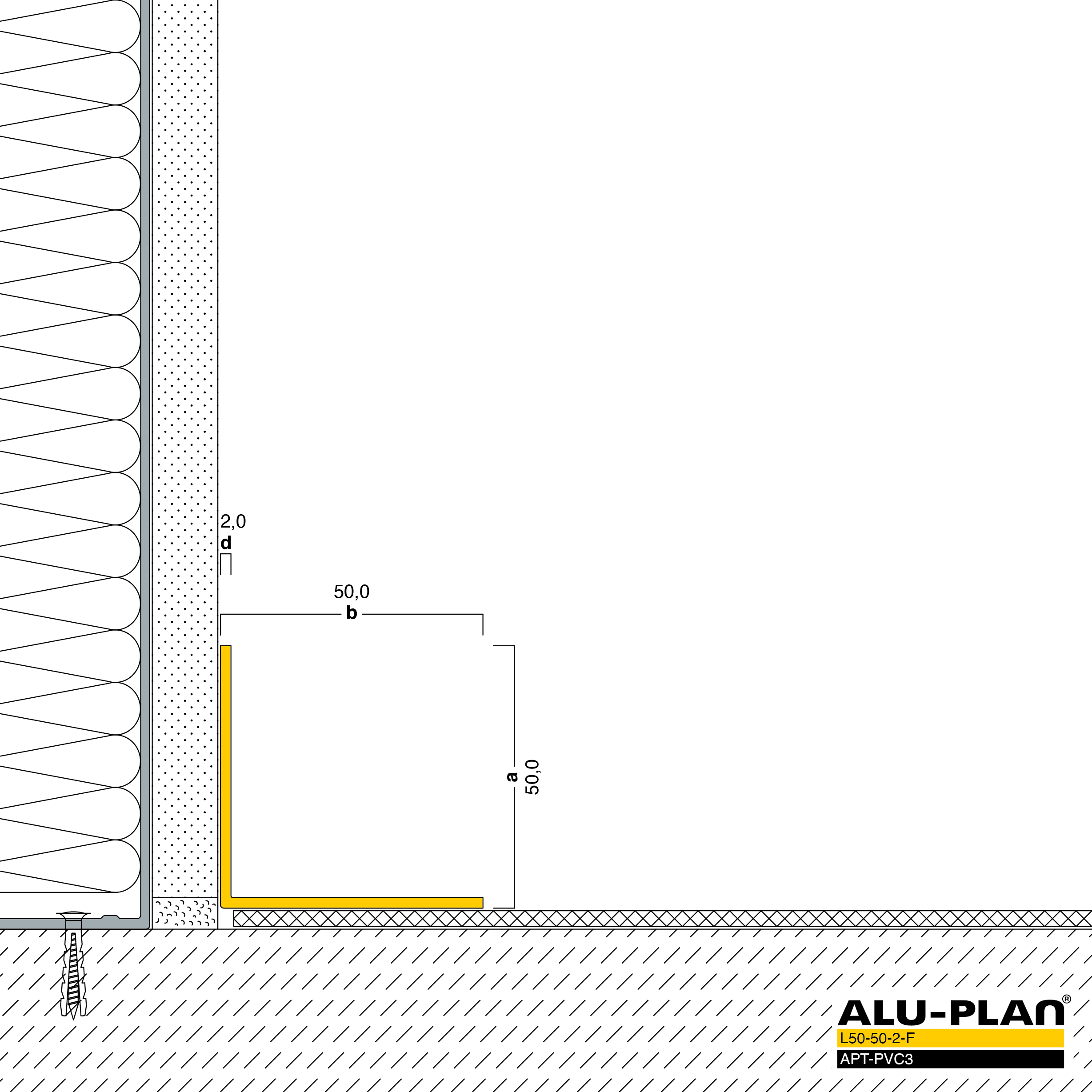 ALU-PLAN® Installation :: L50-50-2-F-APT-PVC3