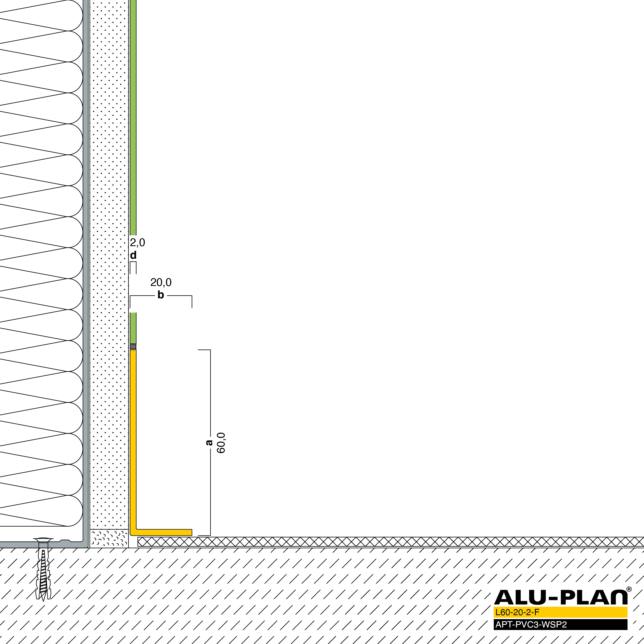 ALU-PLAN® Installation :: L60-20-2-F-APT-PVC3-WSP2