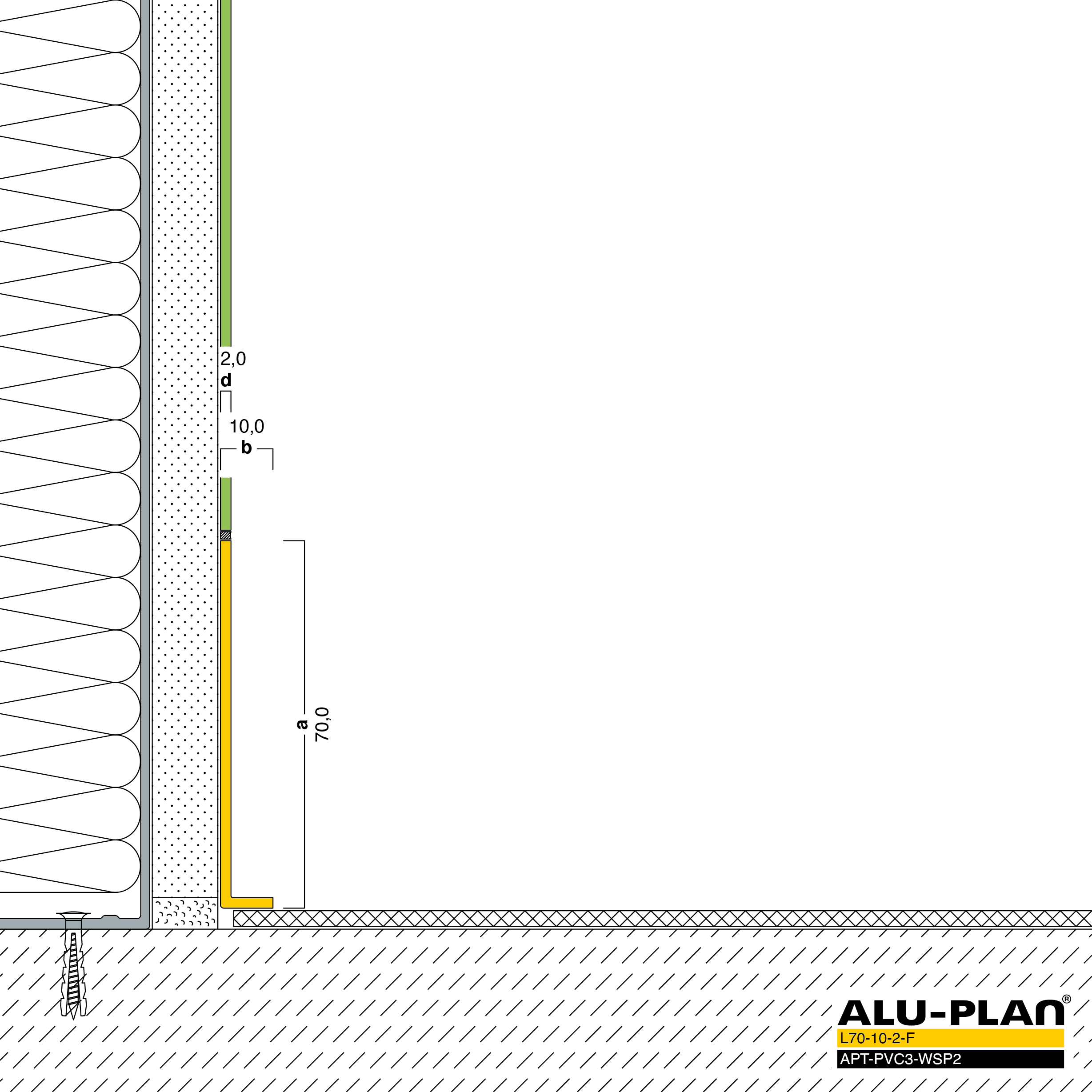 ALU-PLAN® Installation :: L70-10-2-F-APT-PVC3-WSP2