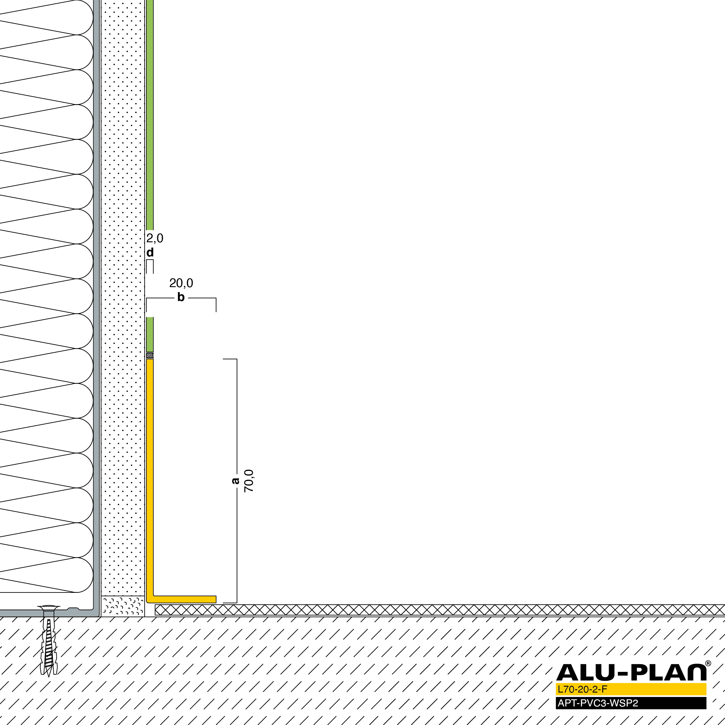 ALU-PLAN® Installation :: L70-20-2-F-APT-PVC3-WSP2