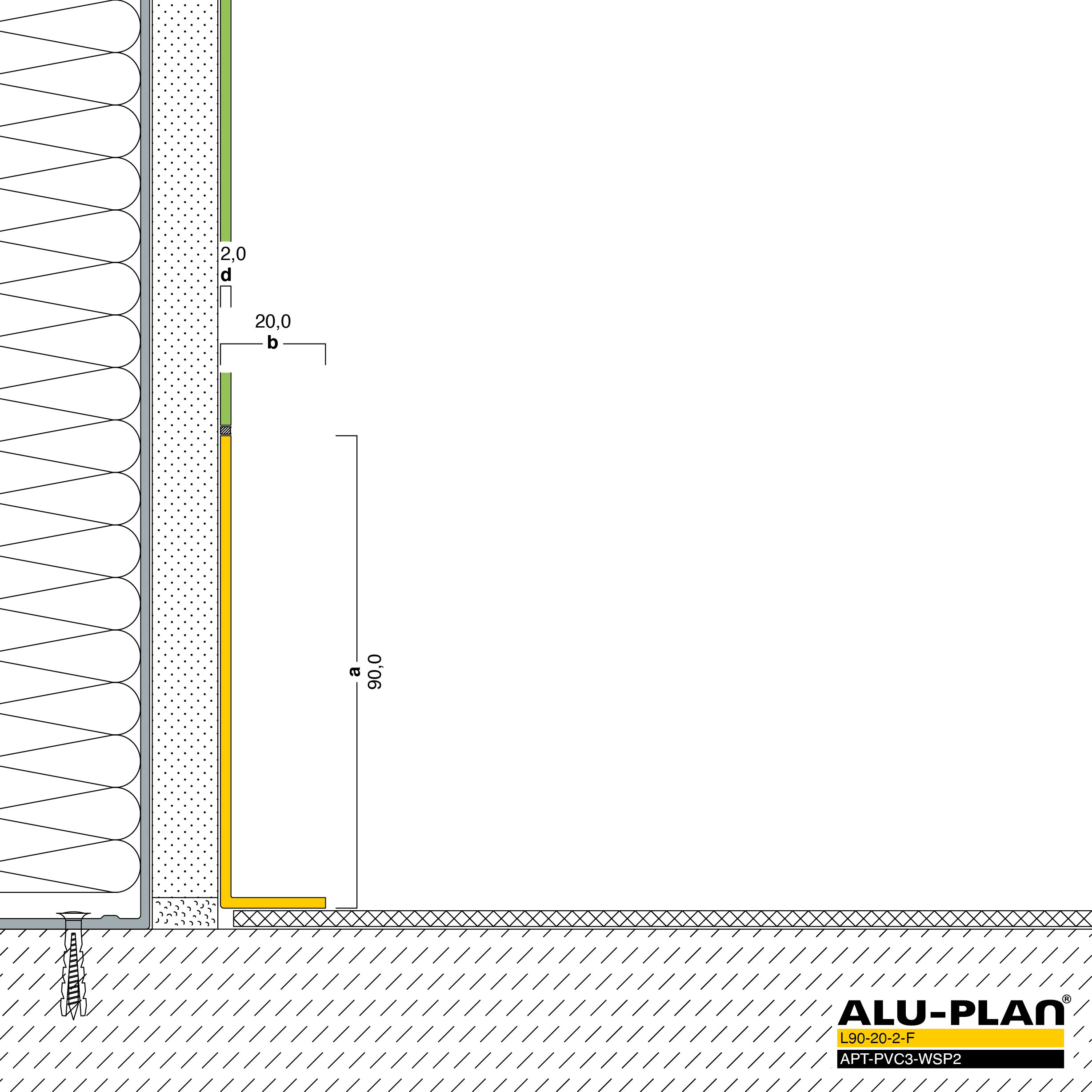 ALU-PLAN® Installation :: L90-20-2-F-APT-PVC3-WSP2