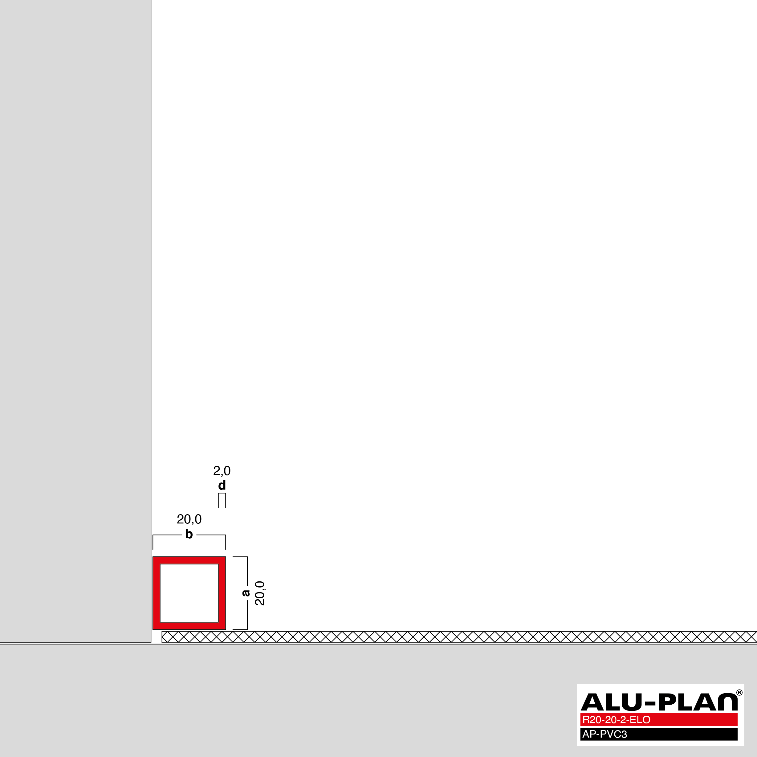 ALU-PLAN® Installation :: R20-20-2-ELO-AP-PVC3