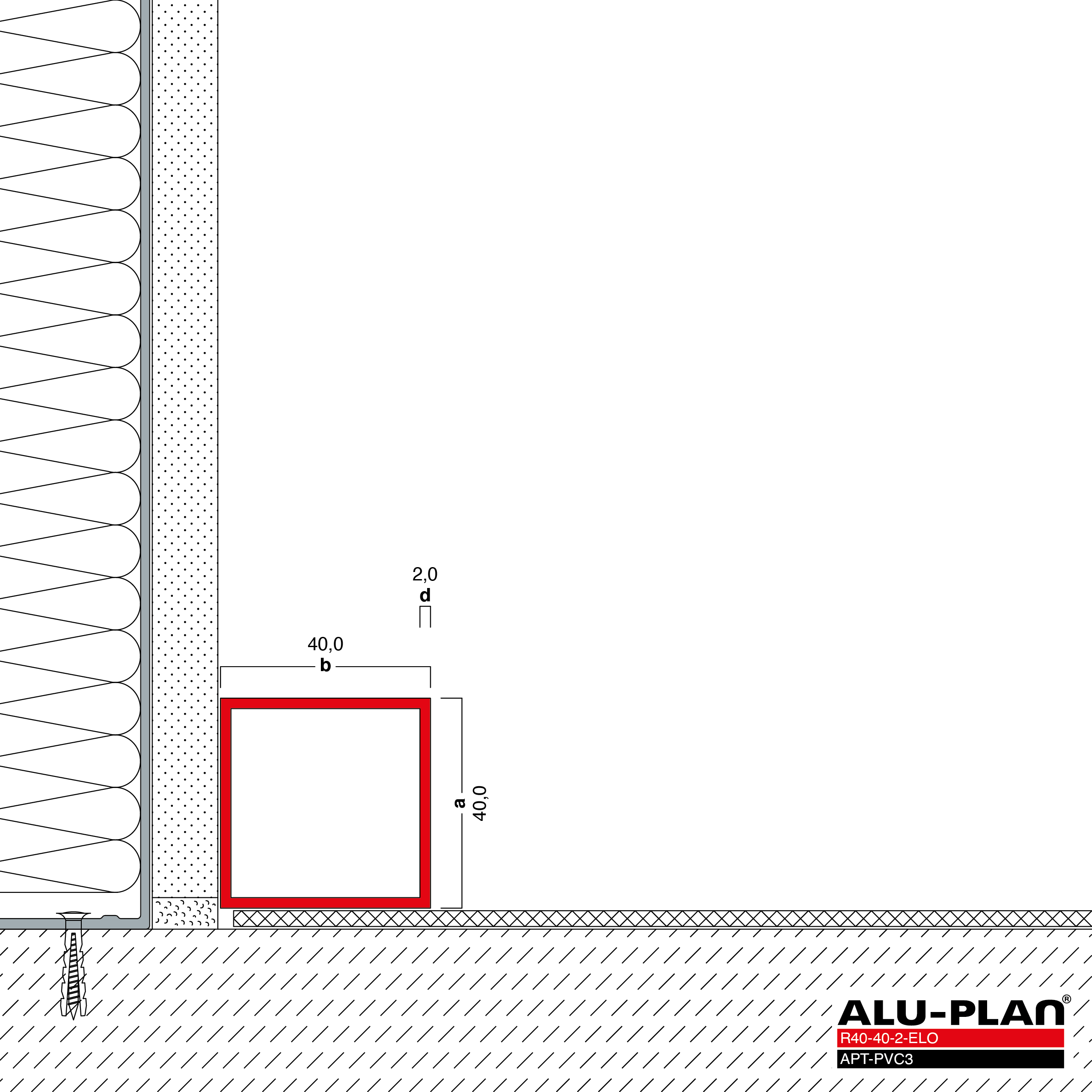 ALU-PLAN® Installation :: R40-40-2-ELO-APT-PVC3