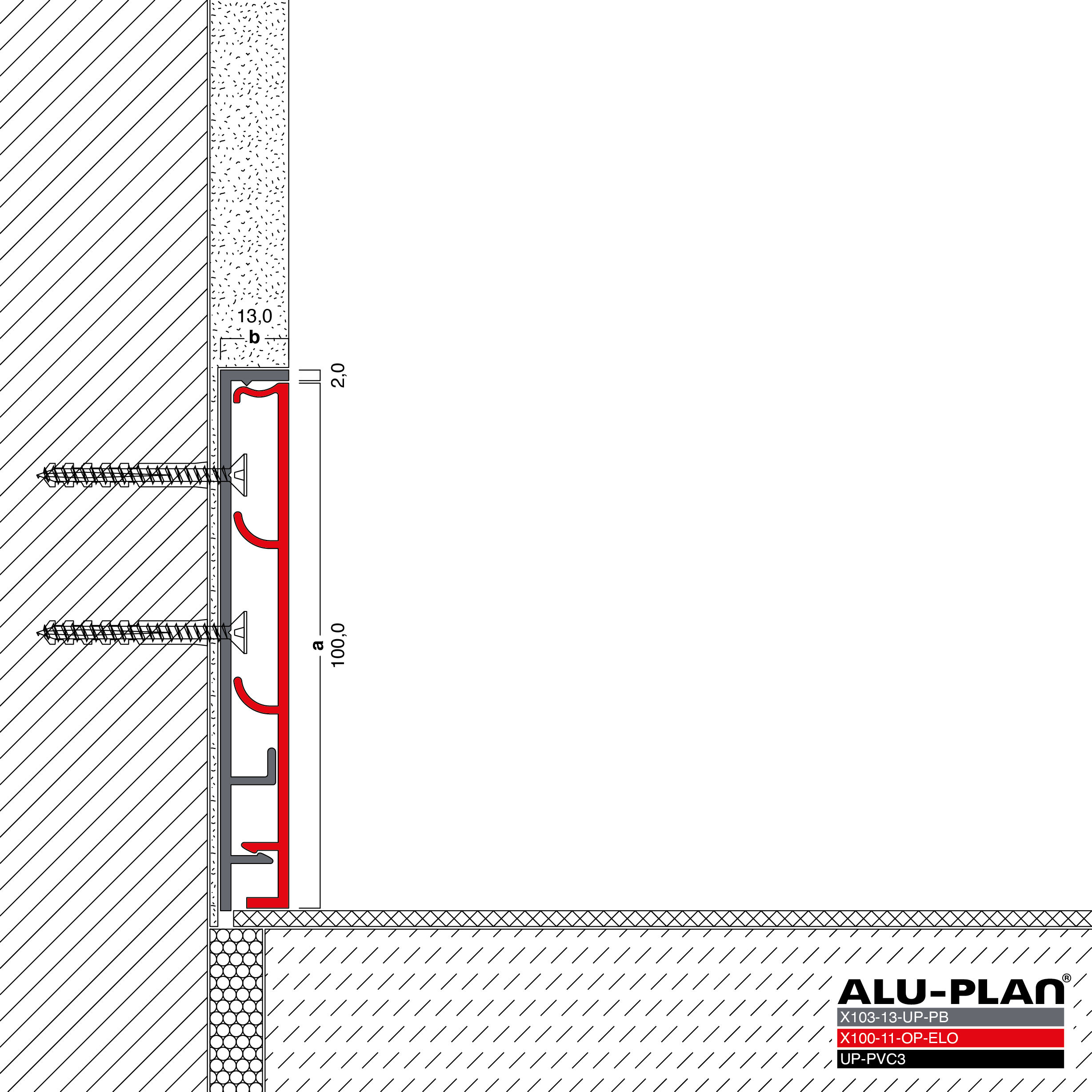 ALU-PLAN® Installation :: KK-X103-13-UP-PB-X100-11-OP-ELO-UP-PVC3