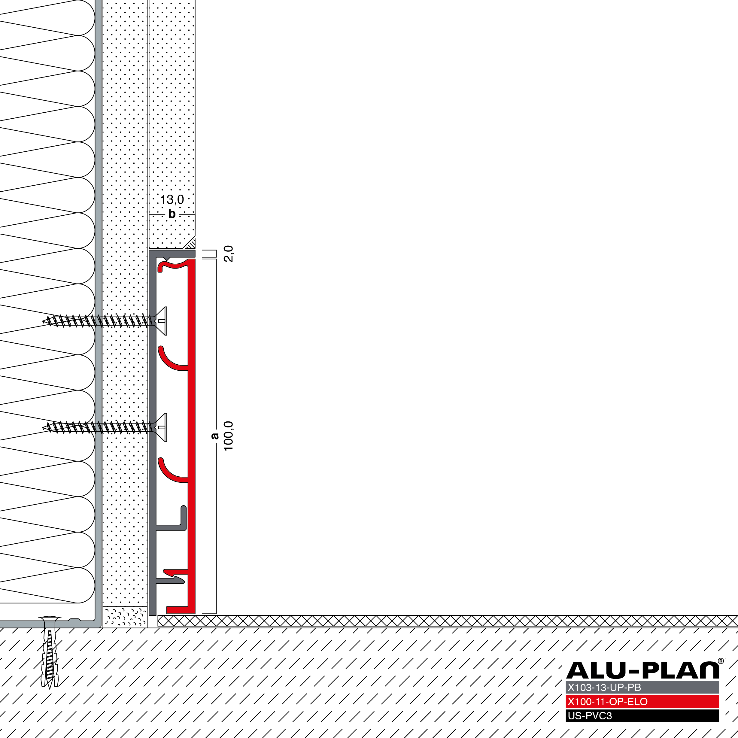 ALU-PLAN® Installation :: X103-13-UP-PB-X100-11-OP-ELO-US-PVC3