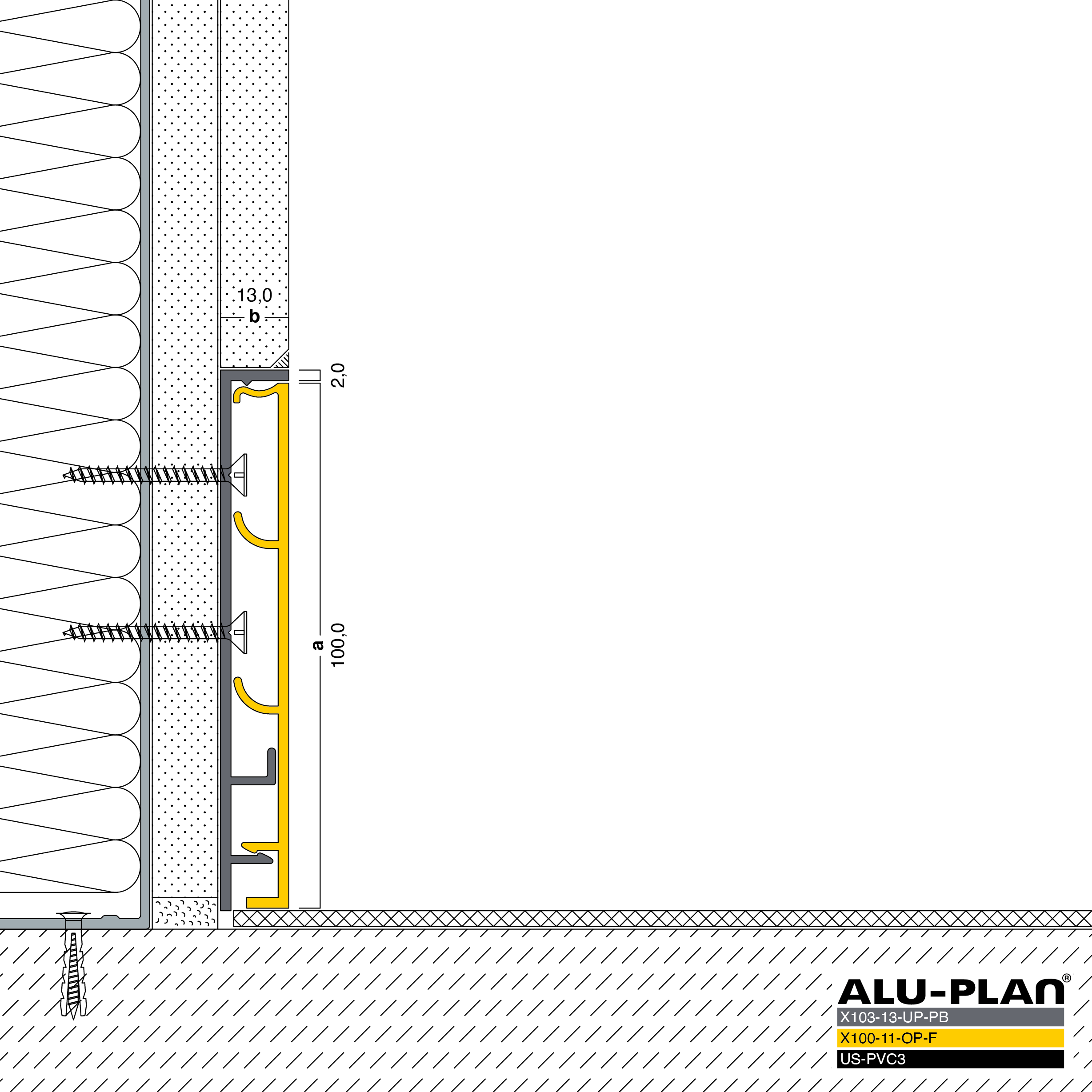 ALU-PLAN® Installation :: KK-X103-13-UP-PB-X100-11-OP-F-US-PVC3