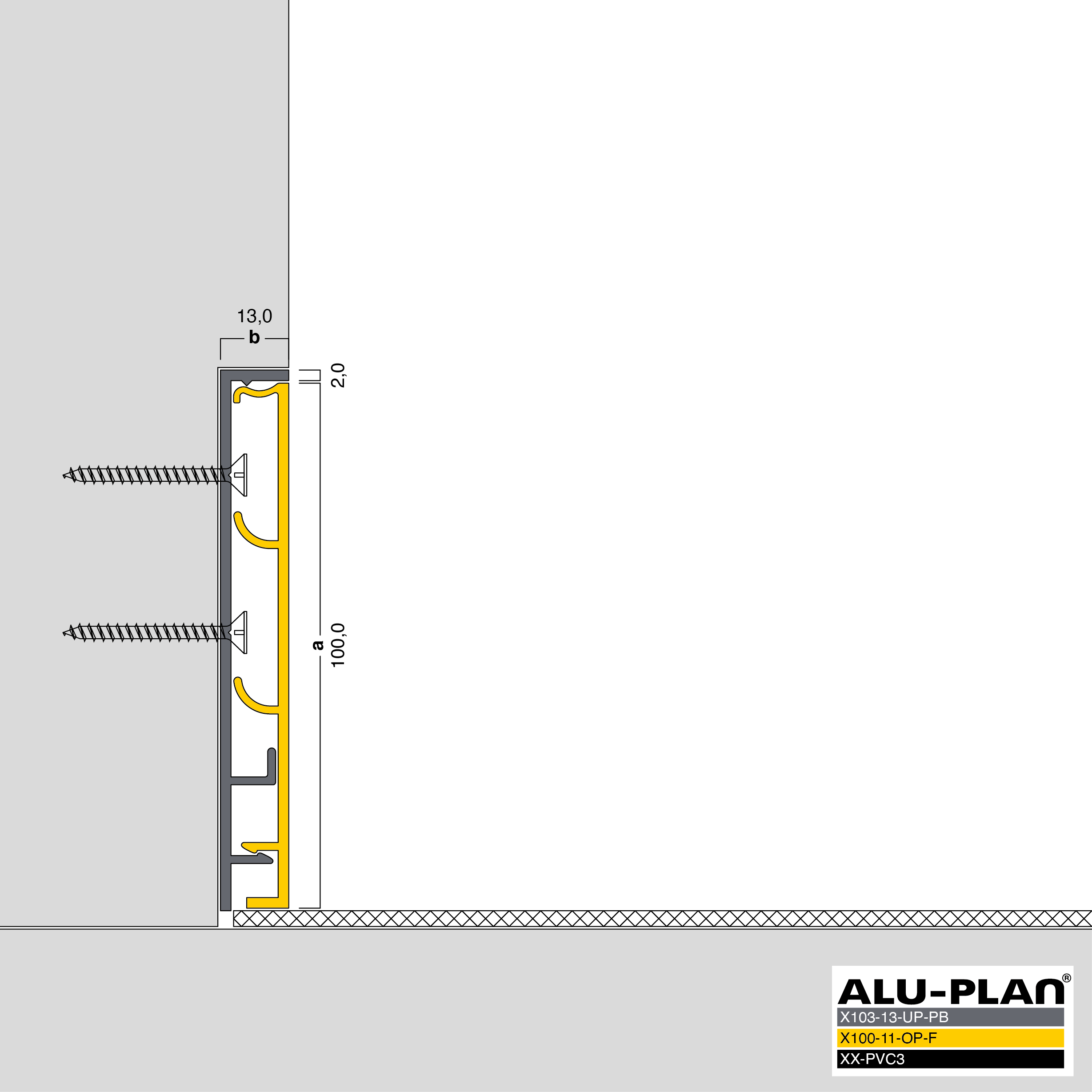ALU-PLAN® Installation :: KK-X103-13-UP-PB-X100-11-OP-F-XX-PVC3