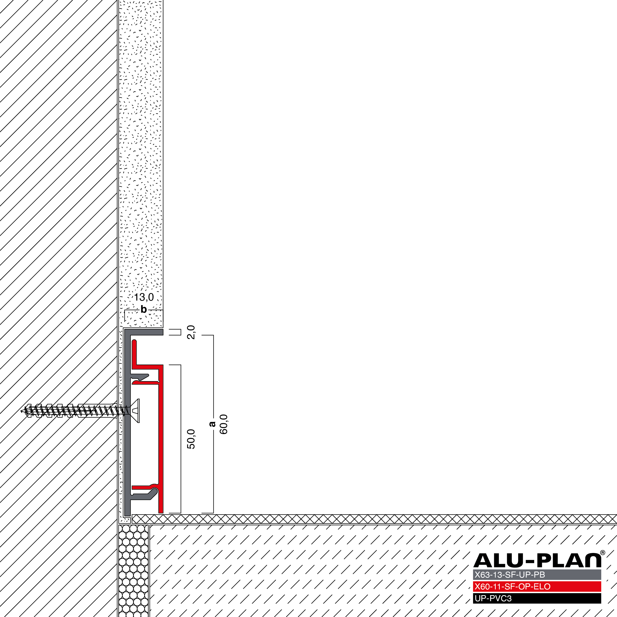 ALU-PLAN® Installation :: X63-13-SF-UP-PB-X60-11-SF-OP-ELO-UP-PVC3