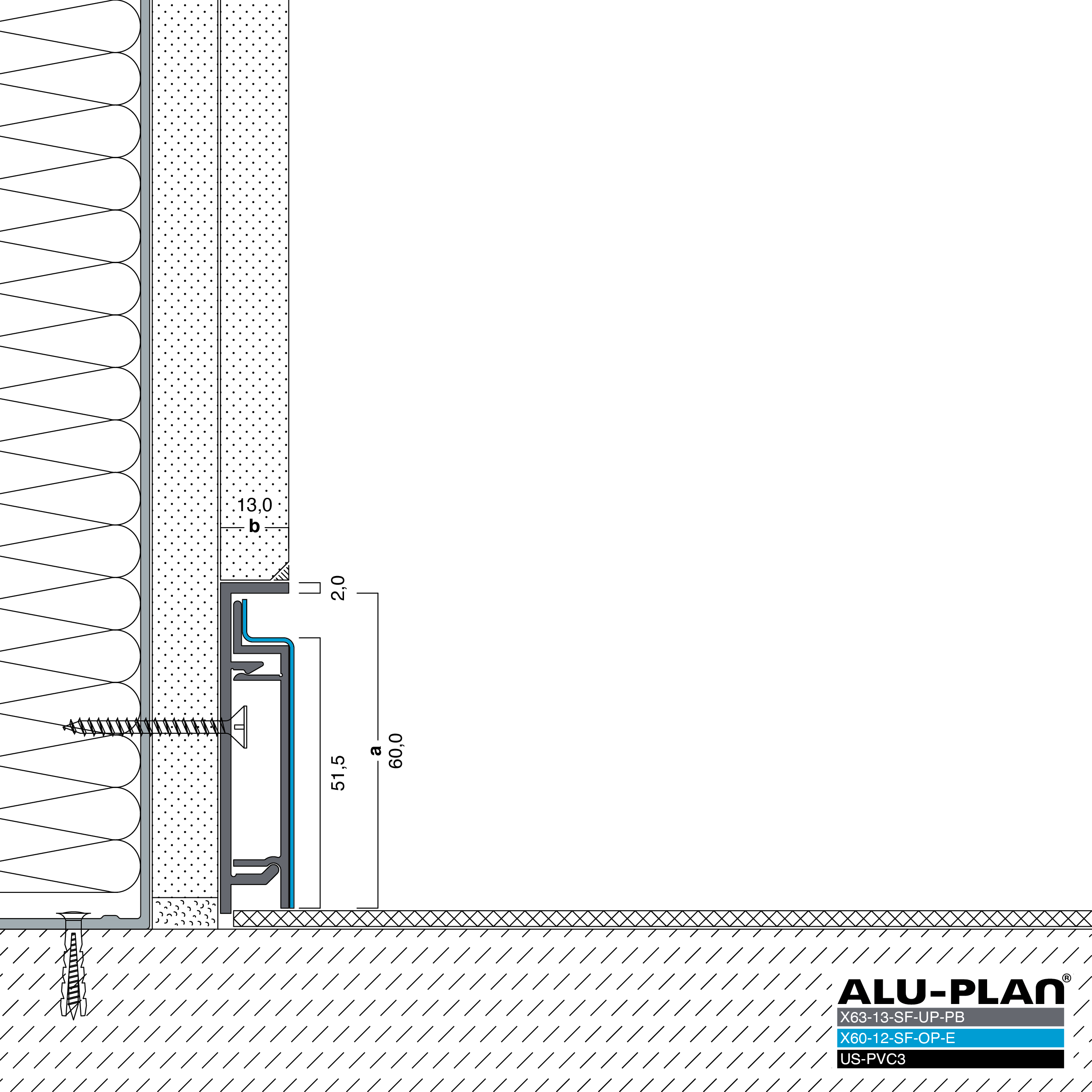 ALU-PLAN® Installation :: KK-X63-13-SF-UP-PB-X60-12-SF-OP-E-US-PVC3