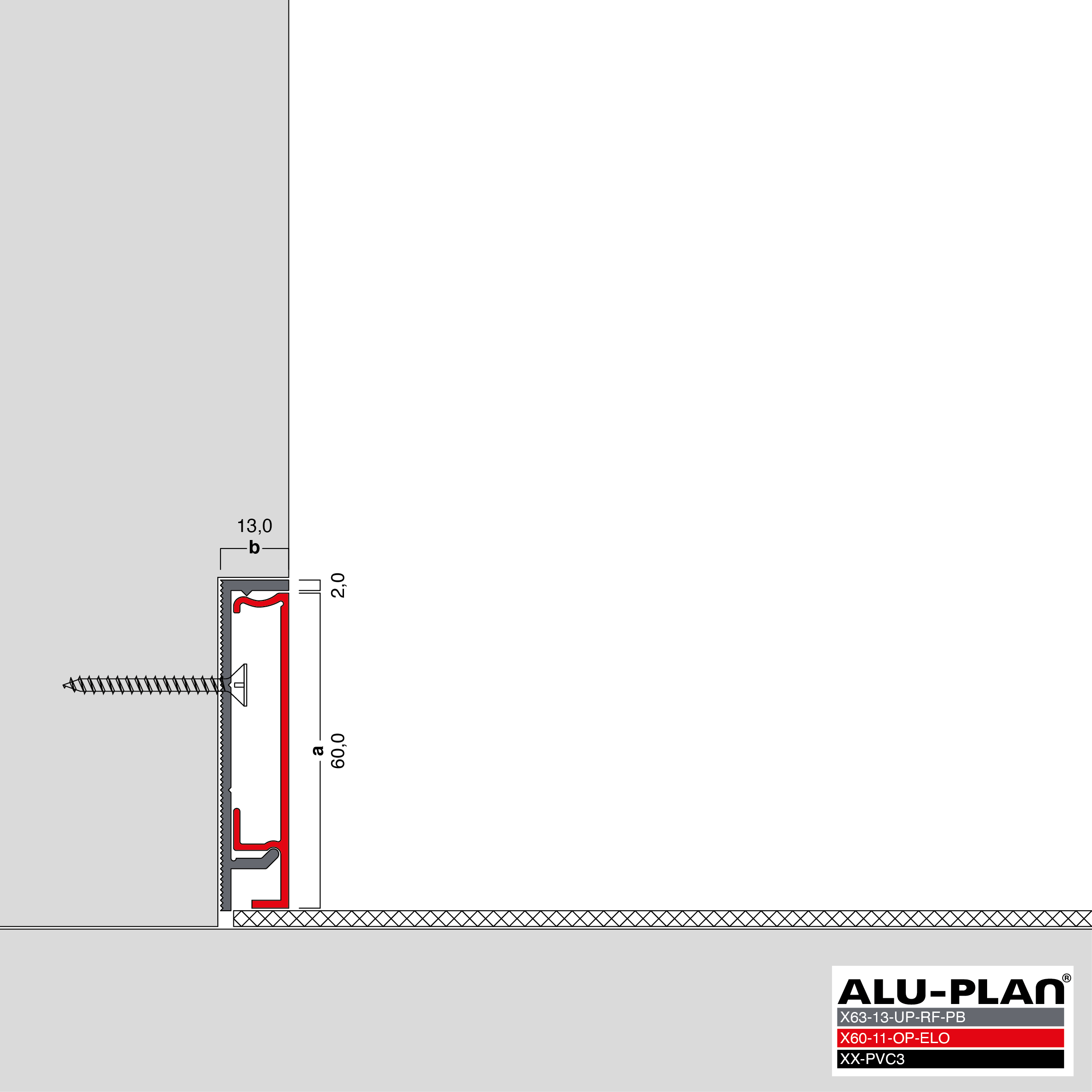 ALU-PLAN® Installation :: KK-X63-13-UP-RF-PB-X60-11-OP-ELO-XX-PVC3