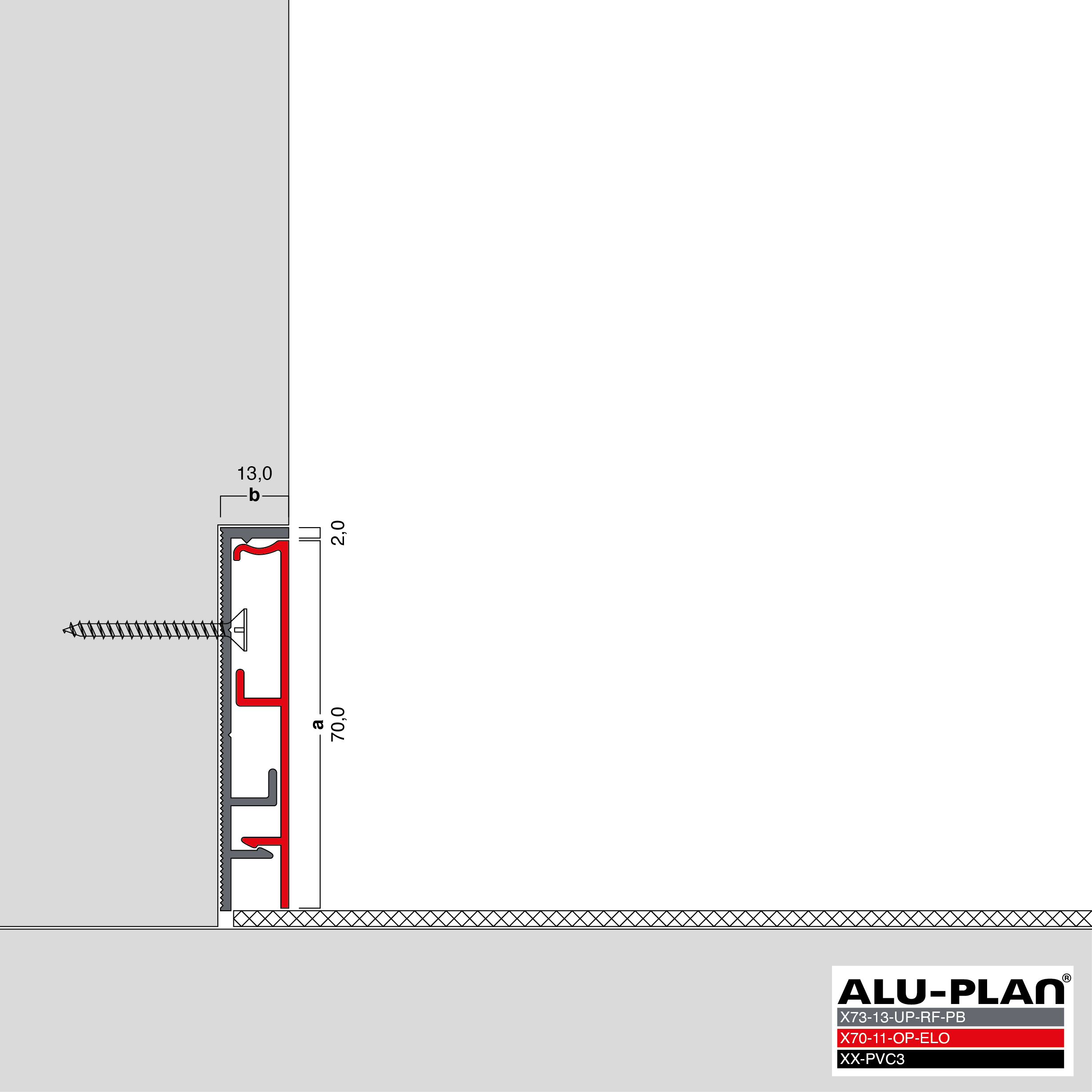 ALU-PLAN® Installation :: X73-13-UP-RF-PB-X70-11-OP-ELO-XX-PVC3