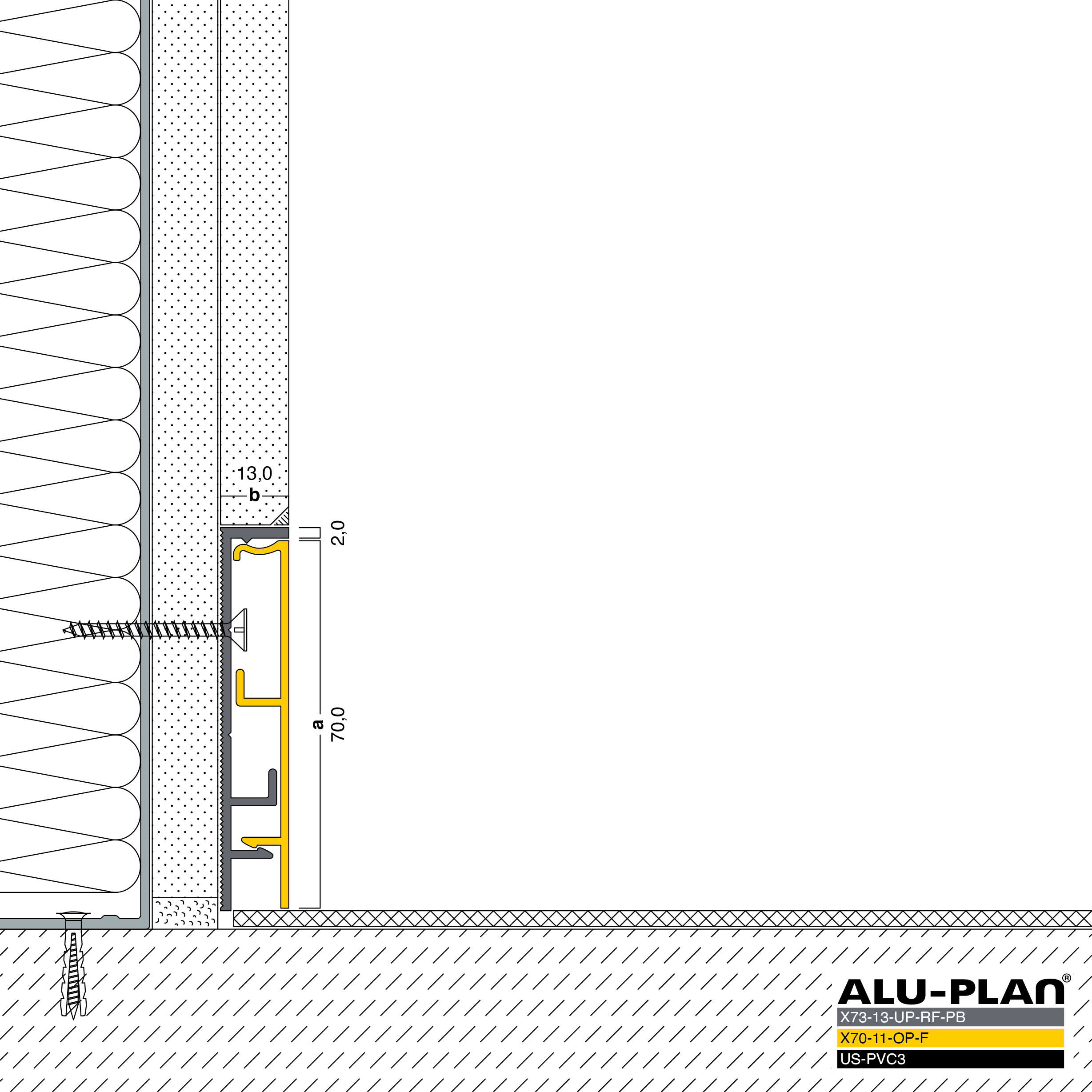 ALU-PLAN® Installation :: X73-13-UP-RF-PB-X70-11-OP-F-US-PVC3