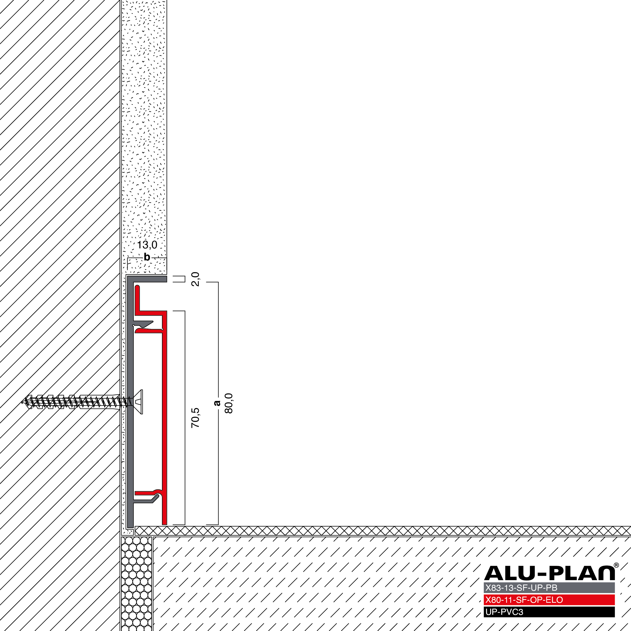 ALU-PLAN® Installation :: X83-13-SF-UP-PB-X80-11-SF-OP-ELO-UP-PVC3