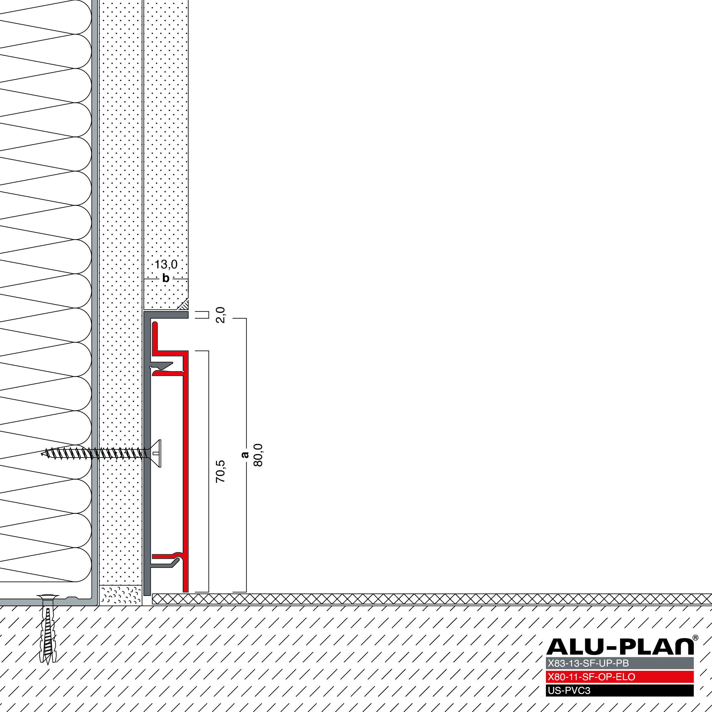 ALU-PLAN® Installation :: KK-X83-13-SF-UP-PB-X80-11-SF-OP-ELO-US-PVC3