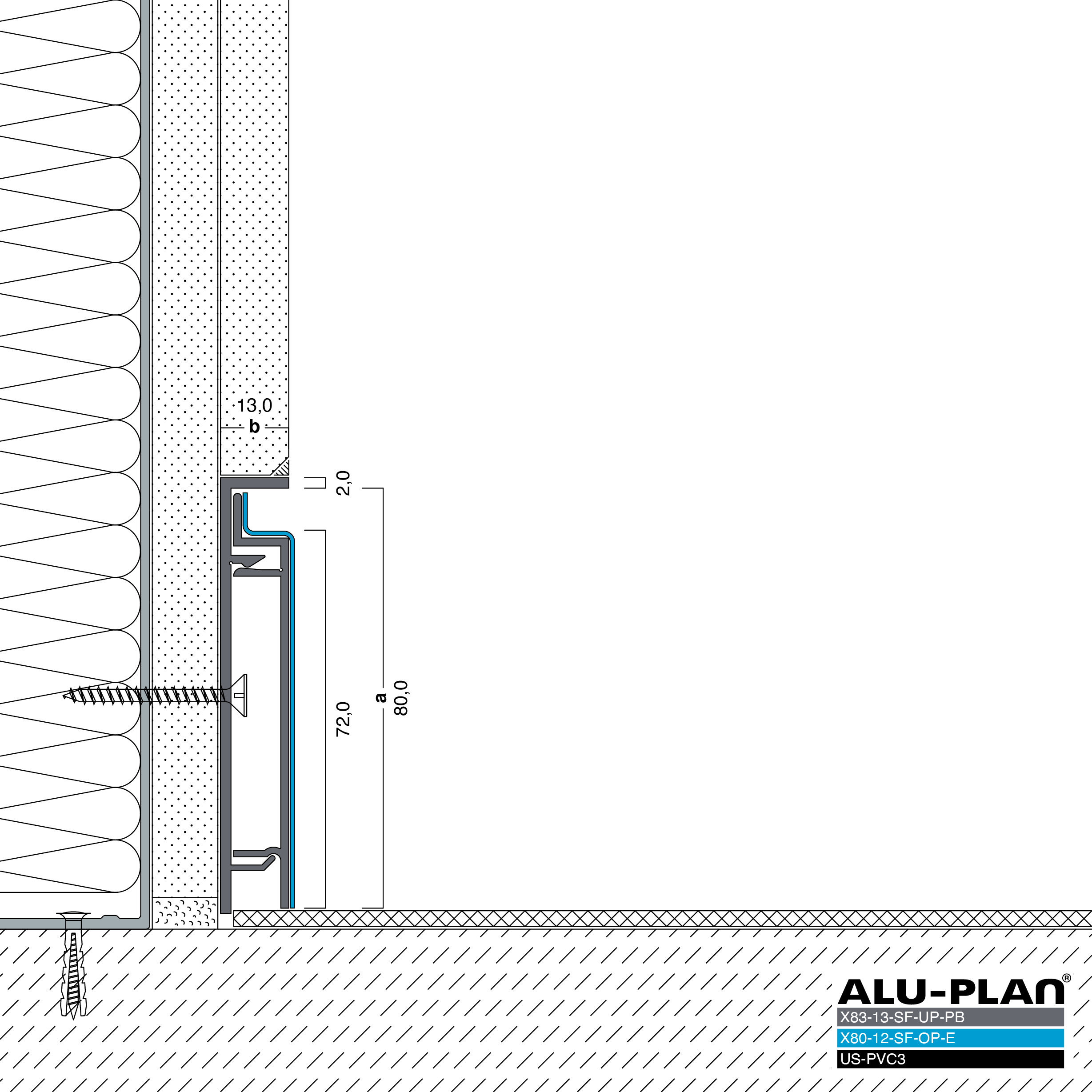 ALU-PLAN® Installation :: X83-13-SF-UP-PB-X80-12-SF-OP-E-US-PVC3