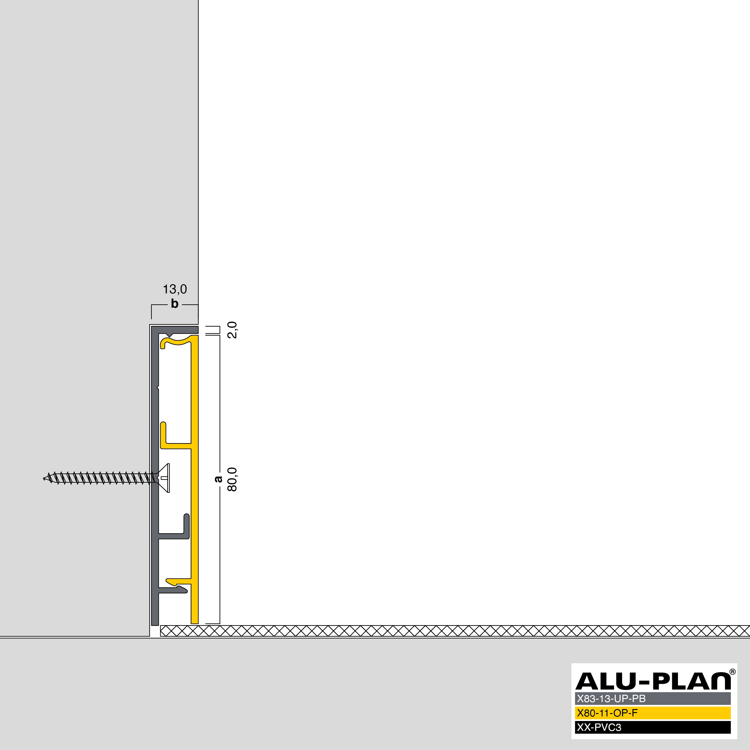 ALU-PLAN® Installation :: X83-13-UP-PB-X80-11-OP-F-XX-PVC3